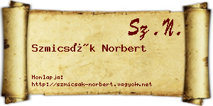 Szmicsák Norbert névjegykártya